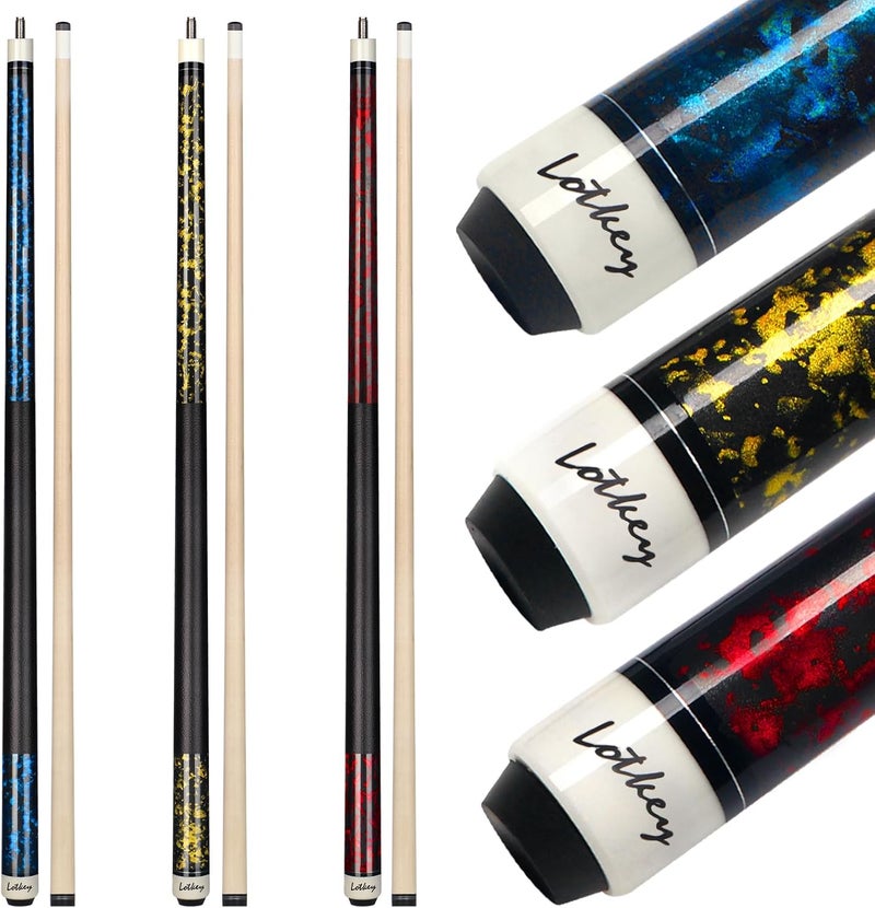 LOTKEY Pool Cue Sticks for Adults,Super Straightened Up 58'' 18 19 20 21 oz Billiard Cues Stick Canadian Maple Tacos De Billar Profesional Set of 4/3/2/1 House Bar Pool Que Table Beginner Pool Queue for Sale - Image 1